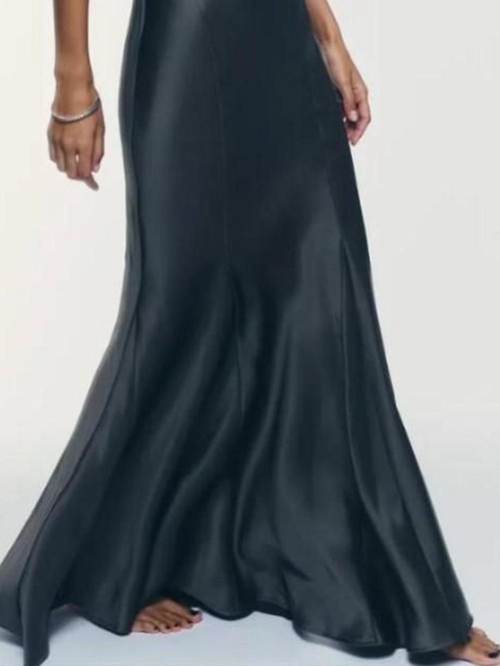Zara Charcoal Gray Slip Maxi Dress - Picture 2 of 5